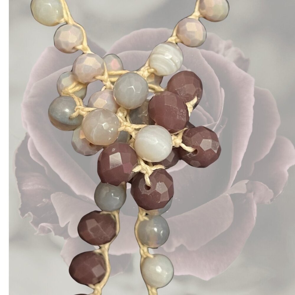 Gorgeous LA Artist-made Amethyst & Jasper/Crystals Long Necklace - EUC - OOAK